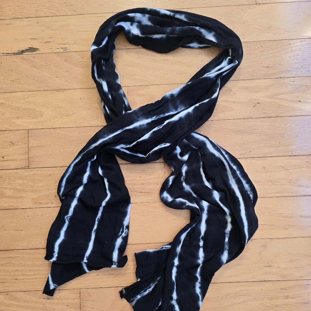 obey | black tie-dye cotton medium length boho layering scarf